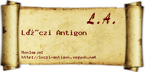 Lóczi Antigon névjegykártya